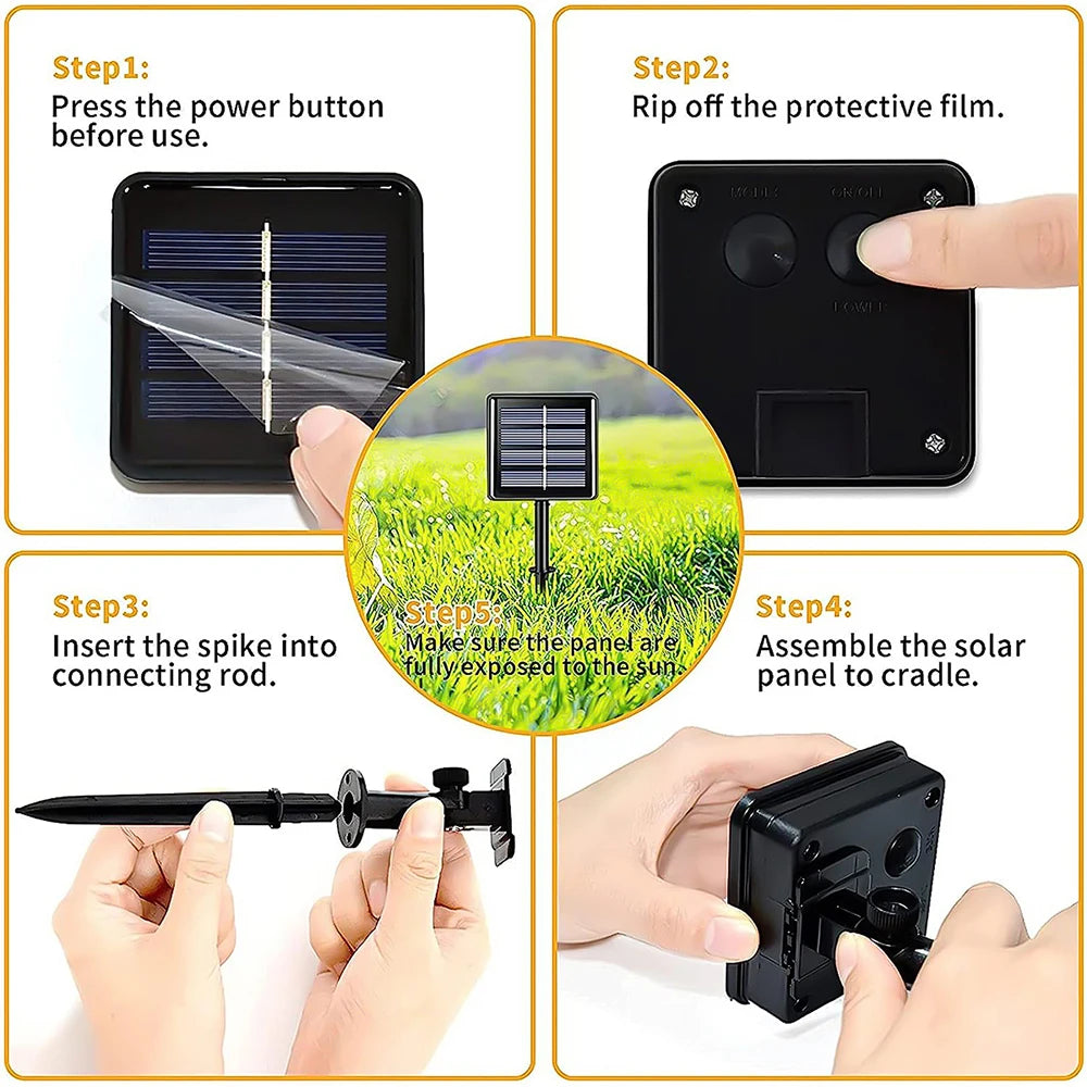 300 LED Solar Outdoor Curtain Light - 8 Modes