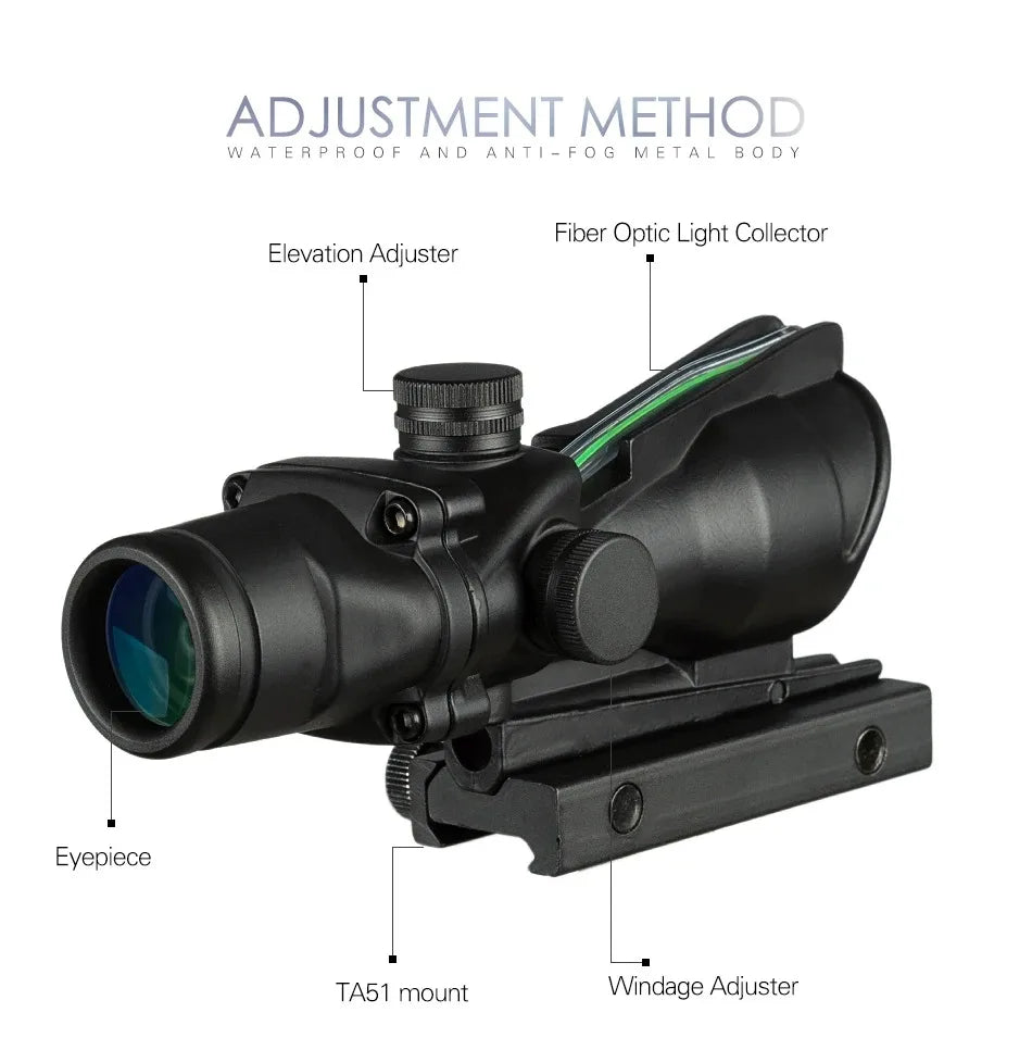 Tactical Hunting Riflescope - Red Dot Illuminated Optical Sight
