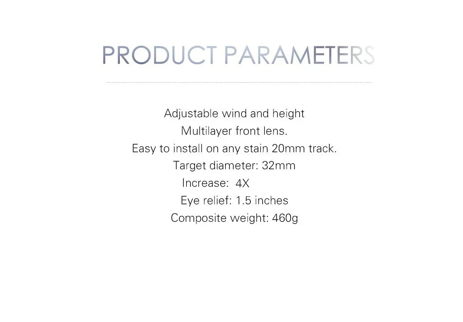 Tactical Hunting Riflescope - Red Dot Illuminated Optical Sight