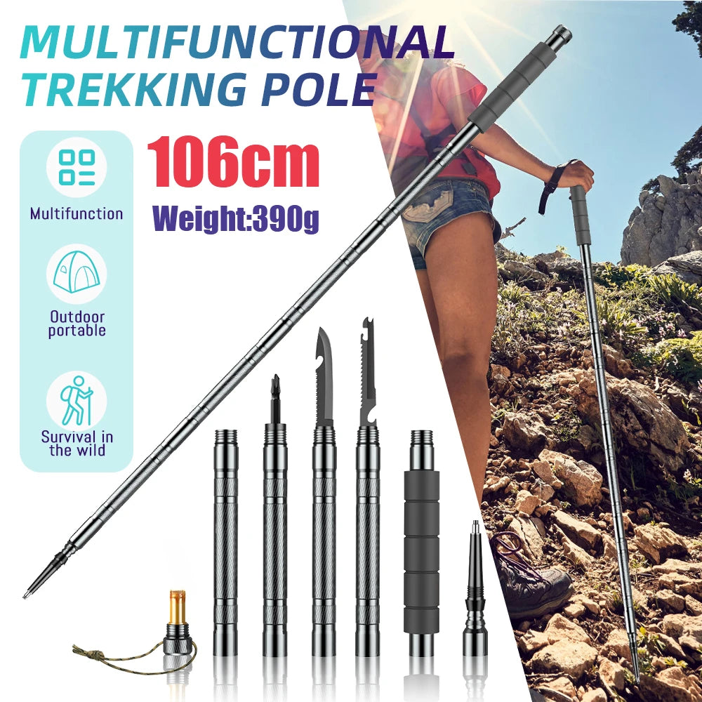 Multifunction Trekking Poles - Collapsible, Lightweight