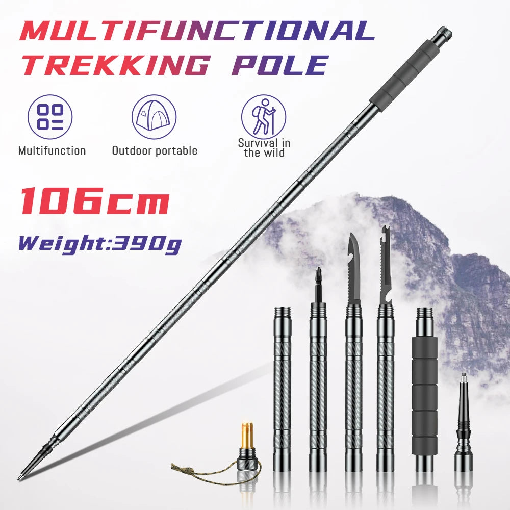 Multifunction Trekking Poles - Collapsible, Lightweight