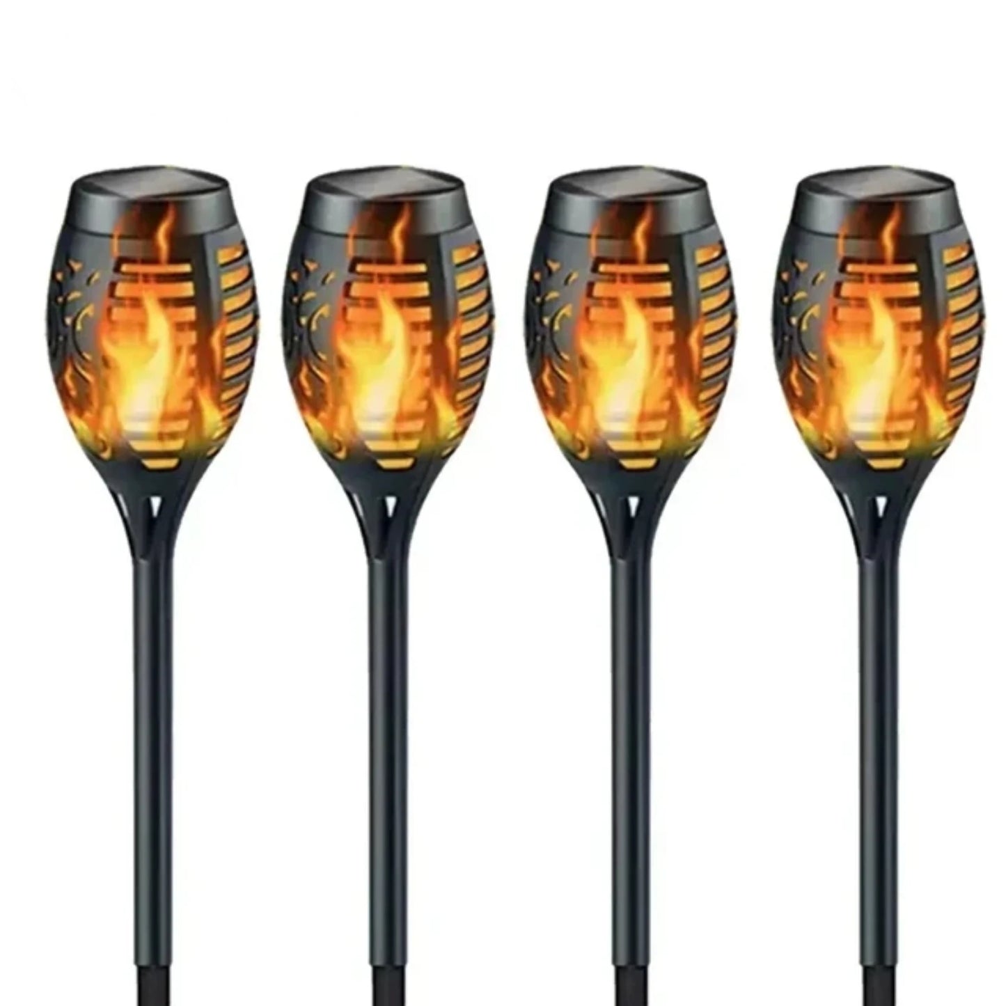 1/2/4 Pcs Solar Flame Torch Light - Outdoor, Waterproof