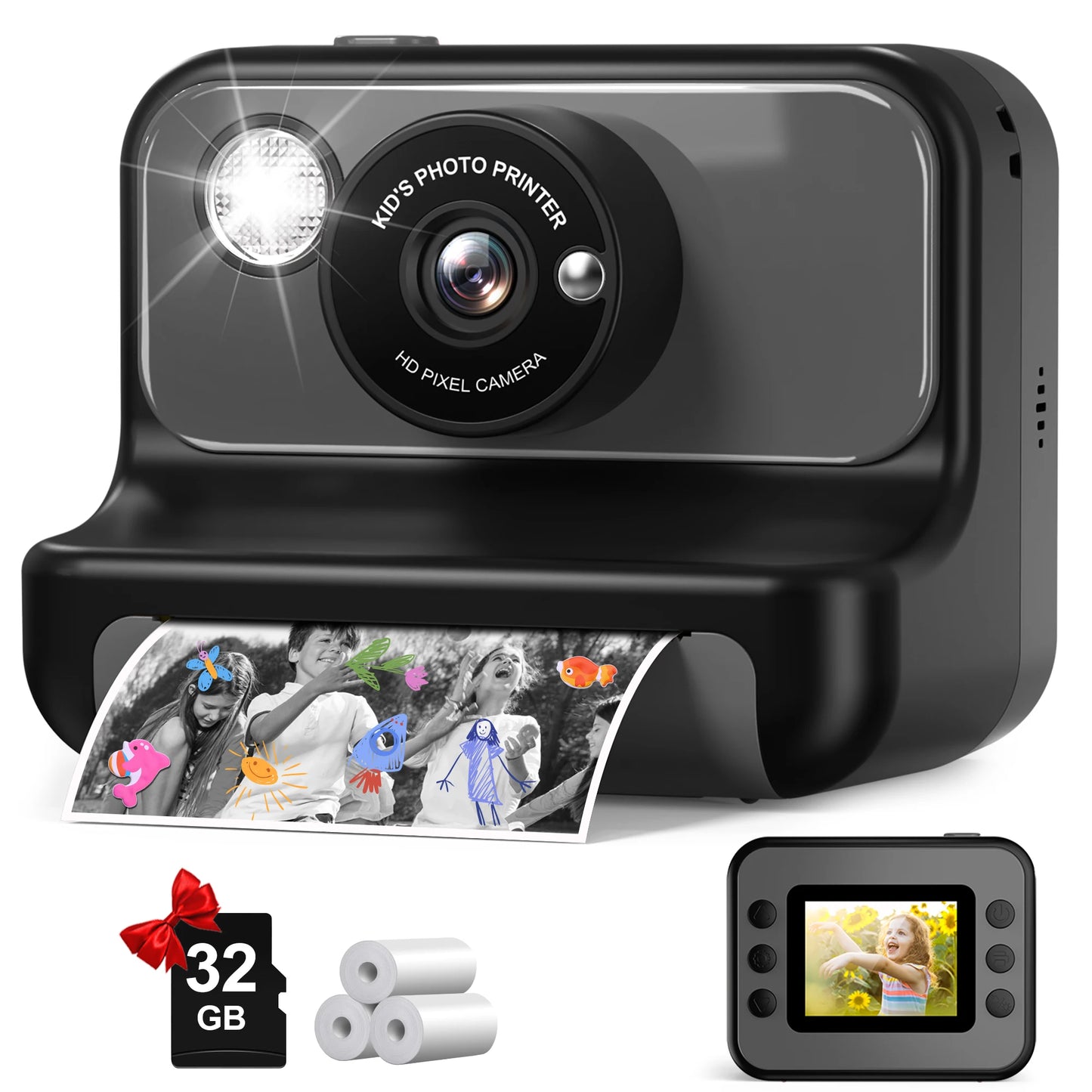 Kids Instant Print Camera - 2.4 Inch Mini Digital Camera 1080P HD