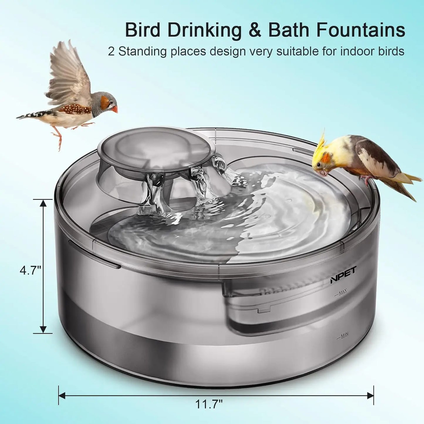Large Automatic Pet Water Fountain, 170oz/1.3Gallon/5L