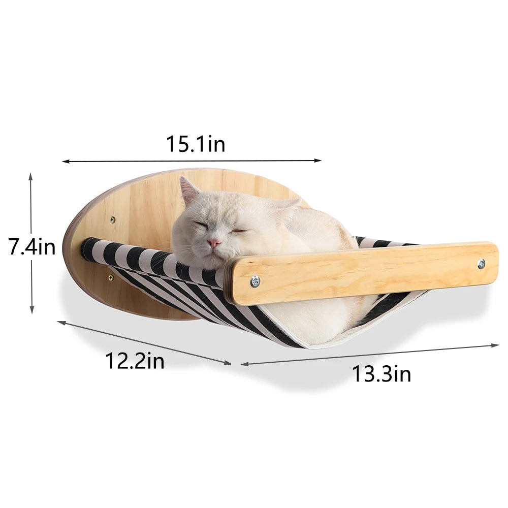 Wall Mounted Cat Climbing Shelf / Stairway With Sisal Scratching Post