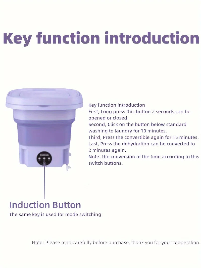 8L Portable Washing Machine with Spin Dryer
