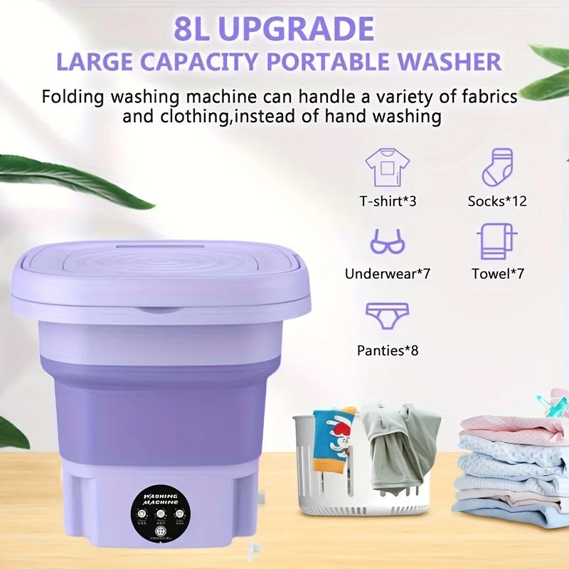 8L Portable Washing Machine with Spin Dryer