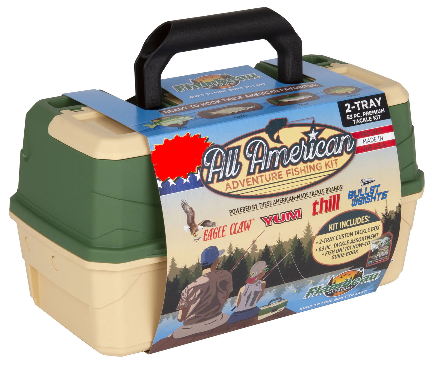 Outdoors Fishing Tackle Box and Bait Storage Kit Two Tray