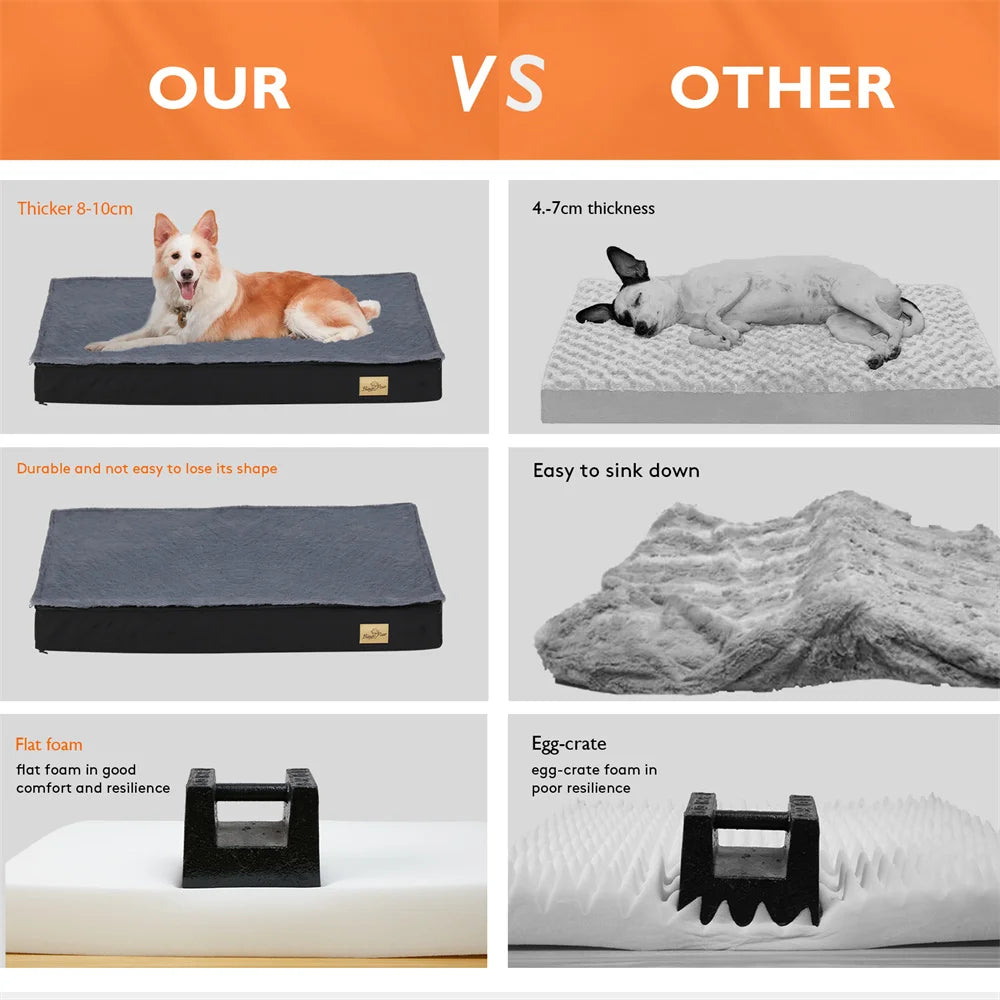 Large Waterproof Orthopedic Pet Mattress - with Removable Washable,Cover