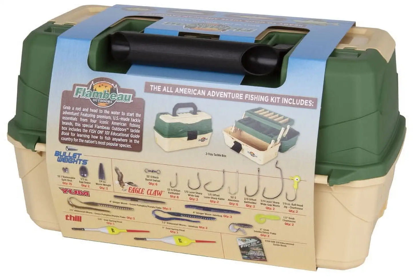 Outdoors Fishing Tackle Box and Bait Storage Kit Two Tray