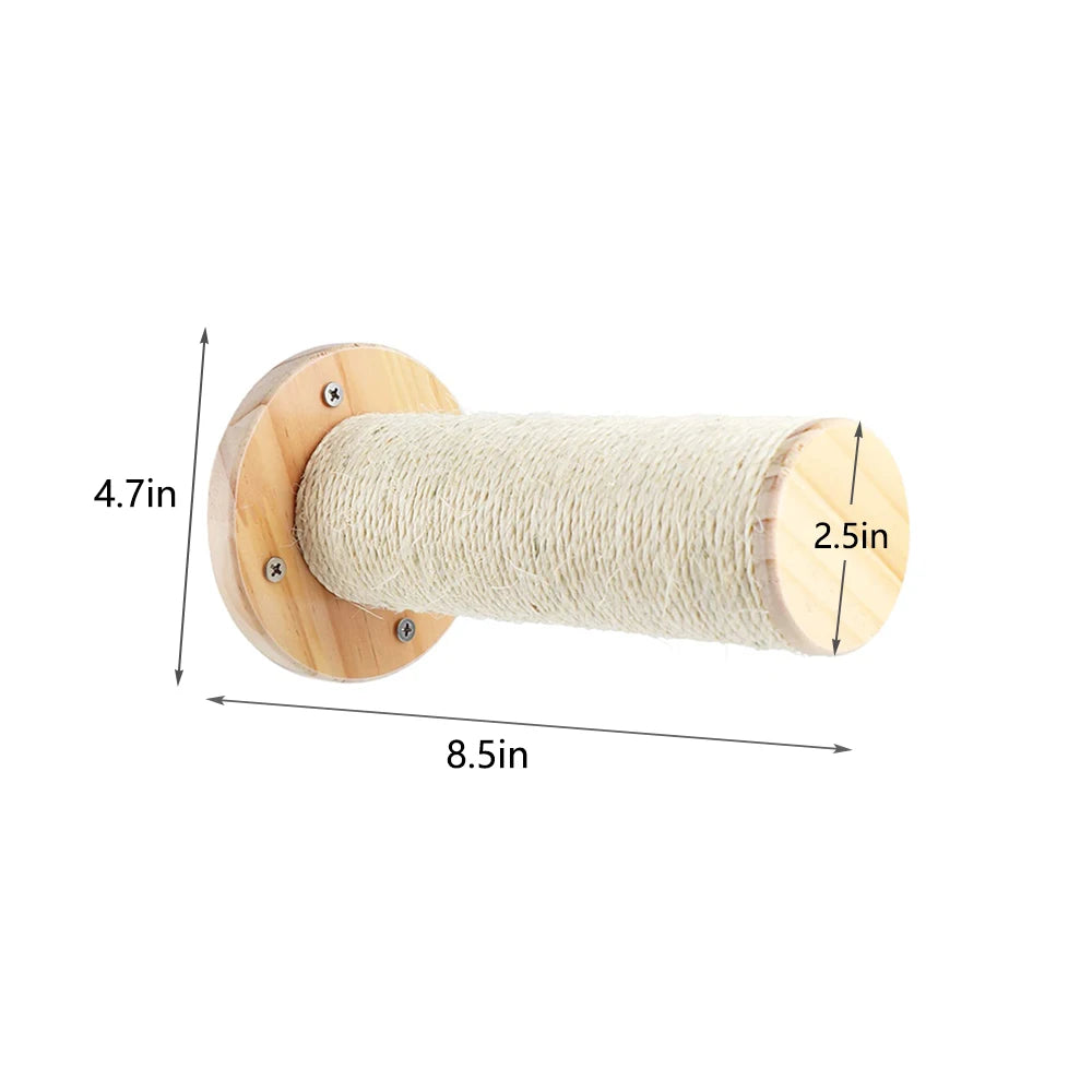 Wall Mounted Cat Climbing Shelf / Stairway With Sisal Scratching Post