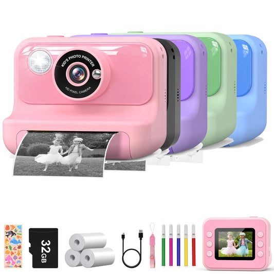 Kids Instant Print Camera - 2.4 Inch Mini Digital Camera 1080P HD