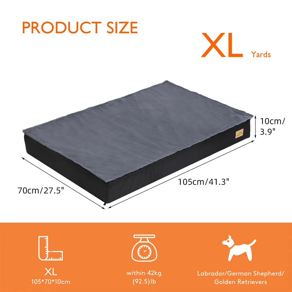 Large Waterproof Orthopedic Pet Mattress - with Removable Washable,Cover