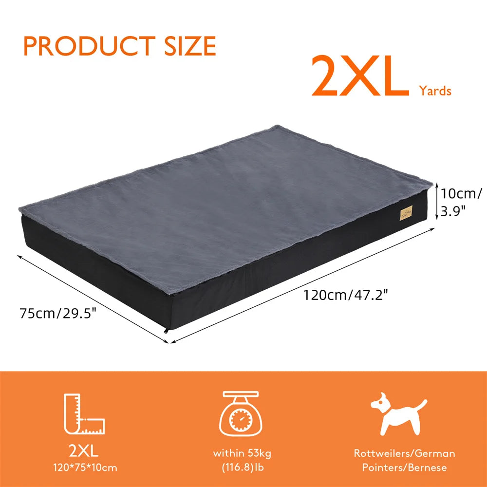 Large Waterproof Orthopedic Pet Mattress - with Removable Washable,Cover