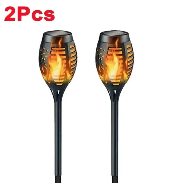 1/2/4 Pcs Solar Flame Torch Light - Outdoor, Waterproof