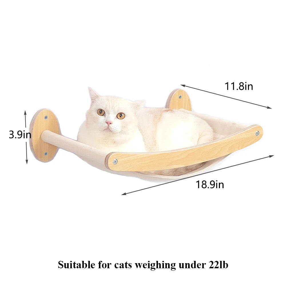 Wall Mounted Cat Climbing Shelf / Stairway With Sisal Scratching Post
