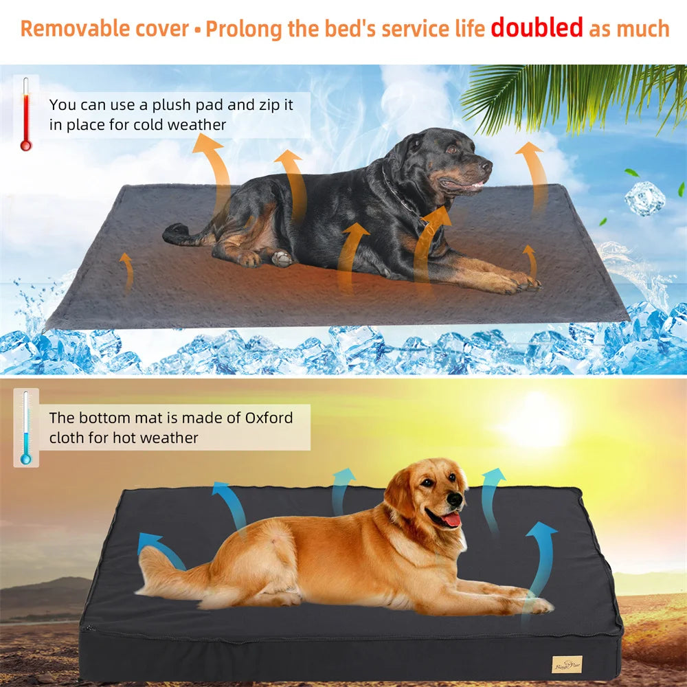 Large Waterproof Orthopedic Pet Mattress - with Removable Washable,Cover