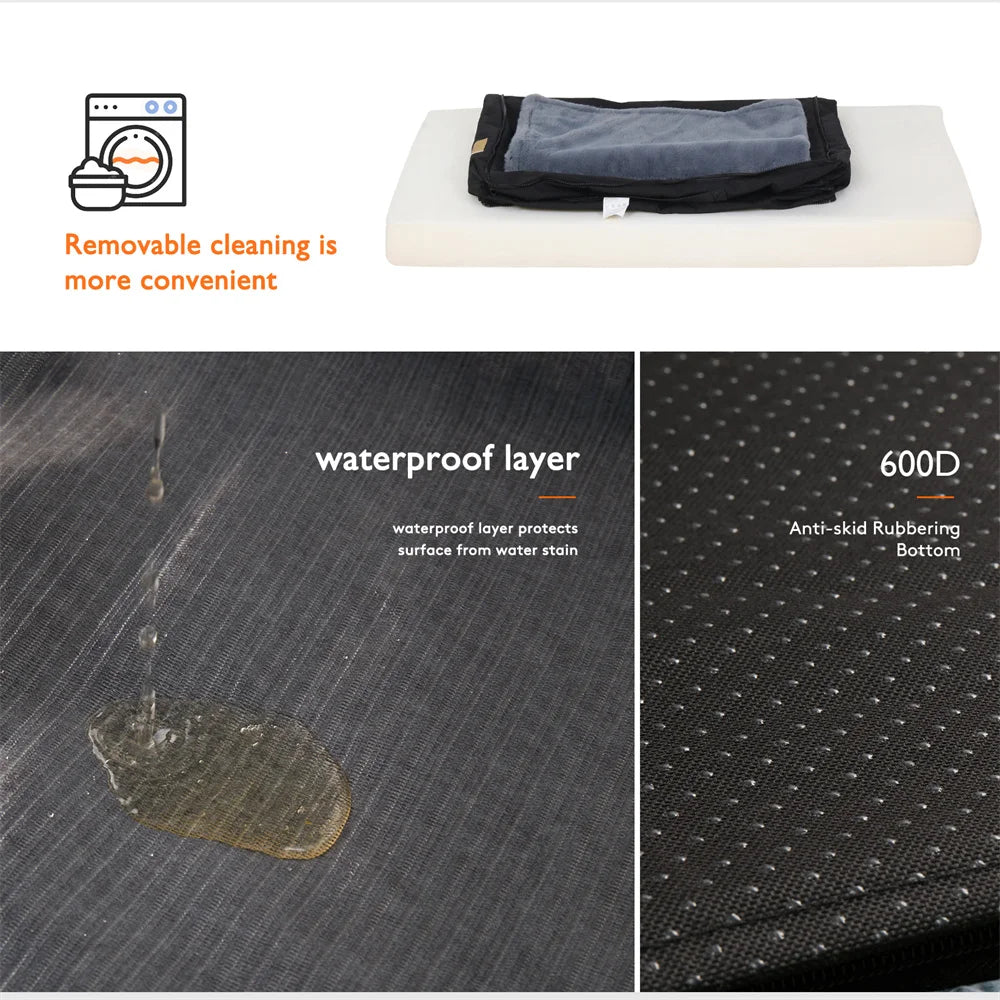 Large Waterproof Orthopedic Pet Mattress - with Removable Washable,Cover