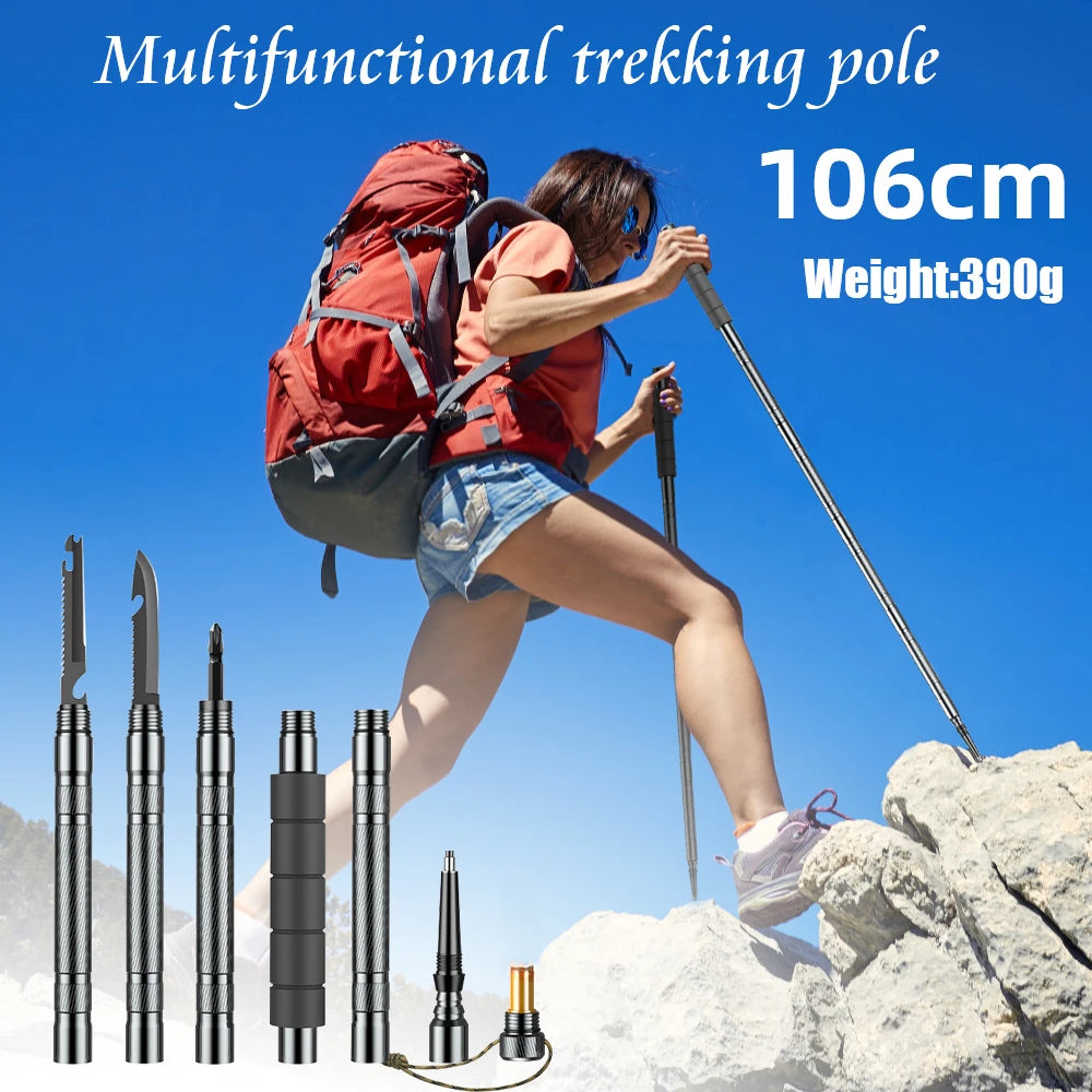 Multifunction Trekking Poles - Collapsible, Lightweight